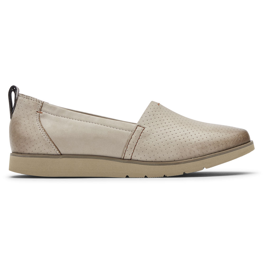 Rockport Slip-On For Womens Beige - Cobb Hill Laci - ED8129457